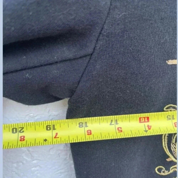 Zara Mens Beaded Crown Butterfly Design Pullover Sweater Black Sz Small - Picture 9 of 9